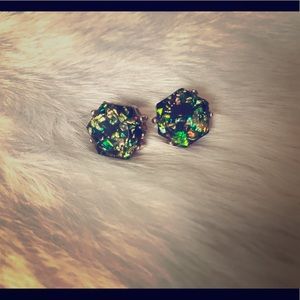 Emerald/Opalescent Earrings